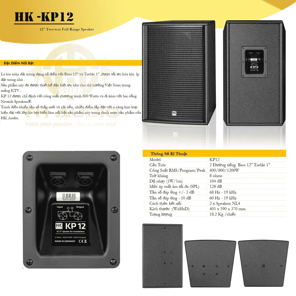 Thông số kỹ thuật Loa HK PK 12
