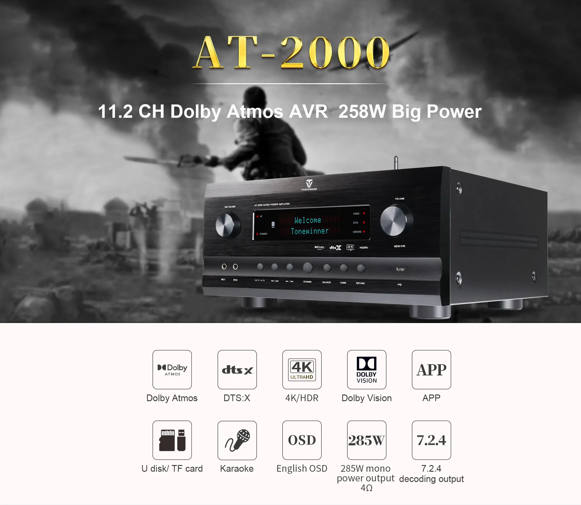 Ampli receiver xem phim ToneWinner AT-2000