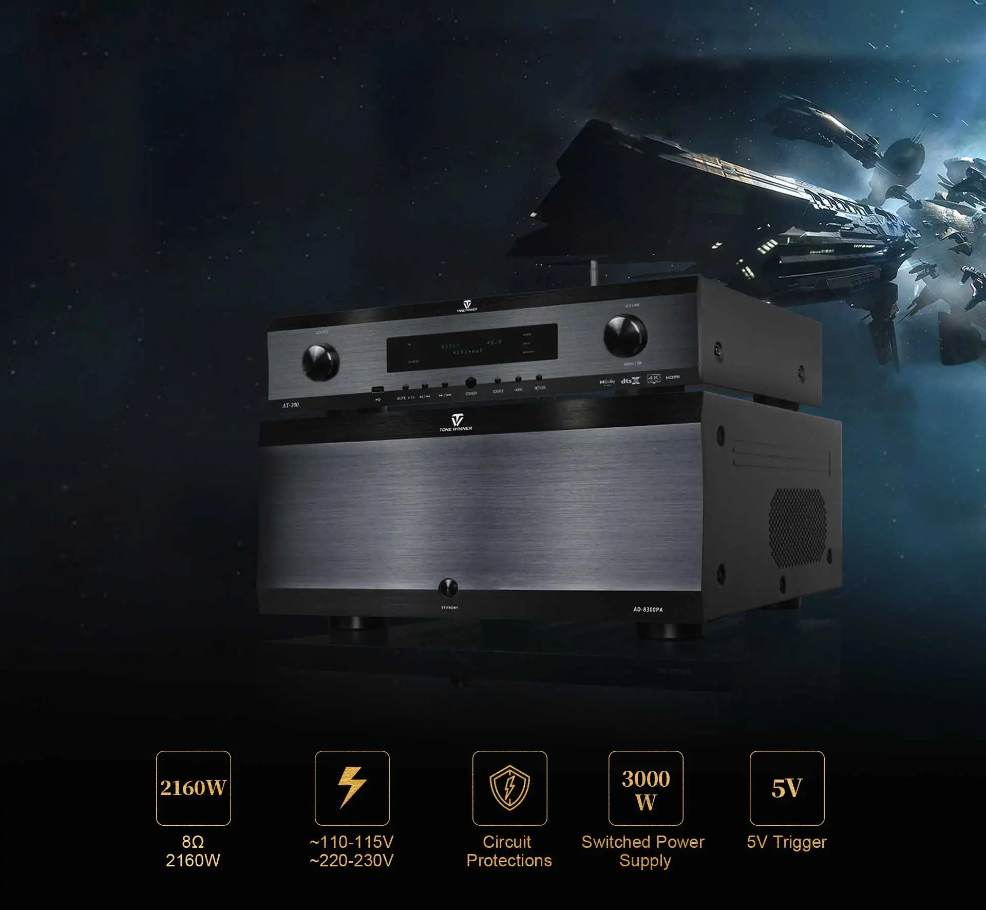 Tonewinner 11 ch home theatre audio pure power amplifier