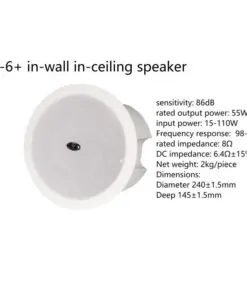 Tonewinner 6 inch coaxial in ceiling custom installation white speakers