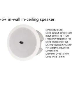Tonewinner 6 inch coaxial in ceiling custom installation white speakers